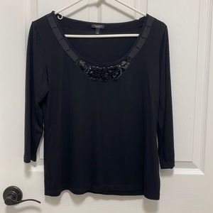 Talbots top black size small 3/4 length sleeves
